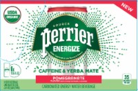 Perrier Energize Caffeine & Yerba Mate Pomegranate Carbonated Beverages Perspective: Main