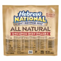Hebrew National All Natural* Uncured Beef Franks Hot Dogs Perspective: Main