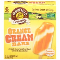 Mayfield Creamery Orange Cream Frozen Yogurt and Orange Sherbet Ice Cream Bars Perspective: Main