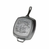 Lodge 6655096 10.5 in. Wildlife Series-Rainbow Trout Cast Iron Grill Pan, Black
