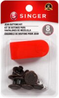 Singer No Sew Jean Buttons Kit With Tool-8 Sets