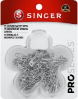 Singer QuiltPro Curved Safety Pins In Flower Case-Size 2 75/Pkg