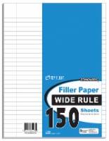 Top Flight Standards Wide Rule Filler Paper - 150 Sheets - White