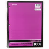 Top Flight Recyled Basics College Rule 1-Subject Notebook - 100 Sheets - Assorted Perspective: Main