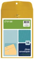 Top Flight Clasp Envelopes - 14 Pack - Kraft Perspective: Main