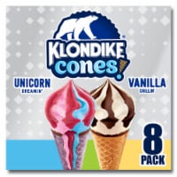 Klondike Unicorn Dreamin' & Vanilla Chillin' Frozen Dairy Dessert Cones