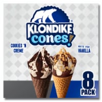 Klondike Dairy Dessert Cone, Cookies 'N Cream & Nuts for Vanilla, No Artificial Growth Hormones,8 Ct Perspective: Main