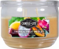 Candle-lite® Everyday Essentials Tropical Fruit Medley 3-Wick Glass Jar Candle - Yellow Perspective: Main