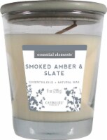 Candle-lite Essential Elements Smoked Amber and Slate Glass Jar Candle - White Perspective: Main