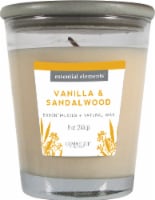 Candle-lite® Essential Elements® Vanilla and Sandalwood Glass Jar Candle Perspective: Main