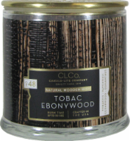 Candle-lite CLCo™ No. 48 Tobac Ebonywood Natural Wooden Wick Glass Jar Candle - White Perspective: Main