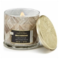 Candle-lite CLCo™ Leather Jacaranda Natural Wooden Wick Jar Candle - White Perspective: Main