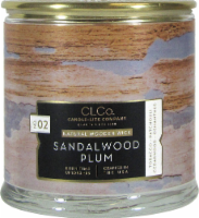 Candle-lite CLCo™ No. 02 Sandalwood Plum Natural Wooden Wick Glass Jar Candle - White Perspective: Main
