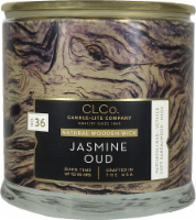 Candle-lite CLCo™ No. 36 Jasmine Oud Natural Wooden Wick Glass Jar Candle - White Perspective: Main