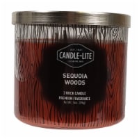 Candle-lite Sequoia Woods 3-Wick Glass Jar Candle - Red Perspective: Main