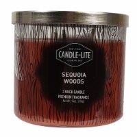 Candle-lite Sequoia Woods 3-Wick Glass Jar Candle - Red Perspective: Main