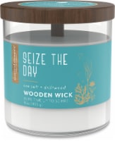 Candle-lite® Essential Elements® Wooden Wick Seize the Day Jar Candle - Sea Salt and Driftwood