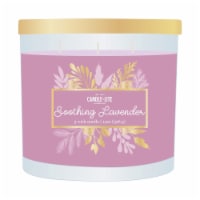 Candle-Lite Soothing Lavender 3 Wick Jar Gold Lid Candle