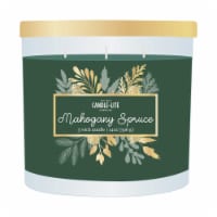 Candle-Lite Mahogany Spruce 3 Wick Jar Gold Lid Candle