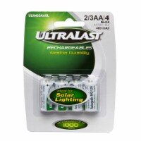 Ultralast Ni-Cad 2/3AA 1.2 volt Solar Rechargeable Battery ULN423AASL 4 pk - Total Qty: 1