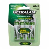 Ultralast NiMH AA 1.2 volt Solar Rechargeable Battery ULNMH4AASL 4 pk - Total Qty: 1