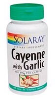 Solaray Cayenne with Garlic Capsules 540mg Perspective: front