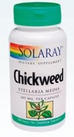 Solaray Chickweed Vegetarian Capsules Perspective: front