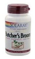Solaray Butcher's Broom Root Extract Capsules 100mg Perspective: front