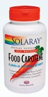 Solaray Food Carotene Softgels 25000 IU Perspective: front
