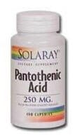 Solaray Pantothenic Acid Capsules 250mg Perspective: front