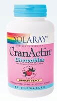 Solaray CranActin Berry Chewables 200 mg Perspective: front