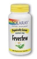 Solaray Organically Grown Feverfew Vegetarian Capsules 380 mg Perspective: front