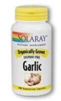 Solaray Organically Grown Garlic Vegetarian Capsules 600 mg Perspective: front