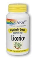 Solaray Organically Grown Licorice Vegetarian Capsules Perspective: front