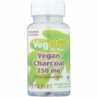 VegLife Vegan Charcoal from Coconut Shells 250 mg 60 Vegan Caps Perspective: Main