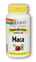Solaray Organically Grown Maca Vegetarian Capsules Perspective: front