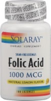 Solaray Folic Acid Natural Lemon Flavor Lozenges 1000 mcg Perspective: Main