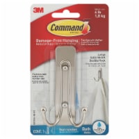Command Satin Nickel Large Double Bath Hook
