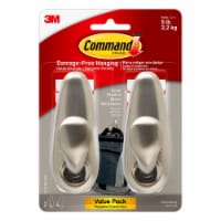 Command™ Large Forever Classic Brushed Nickel Metal Hooks Perspective: Main