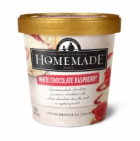 Homemade Brand White Chocolate Raspberry Ice Cream Perspective: Main