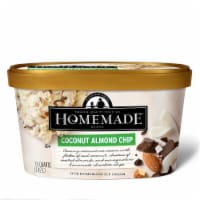 Homemade Brand Coconut Almond Chip Ice Cream Tub Perspective: Main