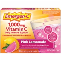 Emergen-C 1000mg Vitamin C Powder with Antioxidants B Vitamins Immune Support Pink Lemonade Perspective: Main