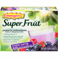 Emergen-C Super Fruit Triple Berry Blast Antioxidant Drink Mix Packets Perspective: Main