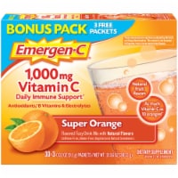 Emergen-C Vitamin C Immune Support Super Orange Flavored Fizzy Drink Mix Packets 1000mg Perspective: Main