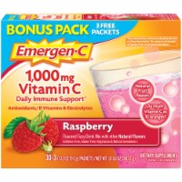 Emergen-C Raspberry Vitamin C Immune Support Fizzy Drink Mix Packets 1000mg Perspective: Main