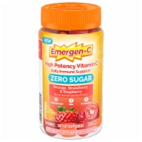 Emergen-C Zero Sugar Adult Gummies for Daily Immune Support Orange Strawberry and Raspberry Perspective: Main
