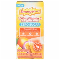 Emergen-C Zero Sugar Powder for Daily Immune Support Tropical Citrus Flavor Perspective: Main