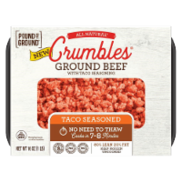 Pound of Ground All Natural Seasoned Beef Crumbles Perspective: Main