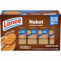 Lance Sandwich Cookies Nekot Peanut Butter 20 Individually Wrapped Packs Perspective: Main