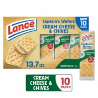 Lance Sandwich Crackers Captain's Wafers Cream Cheese And Chives 10 Packs Perspective: Main